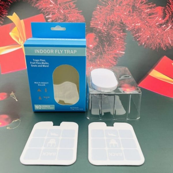 Plug-In Refillable Fly Trap For Flies, Moths, Gnats, And Other Flying Insects With 2 Glue Cards EU Plug (White) - Image 7