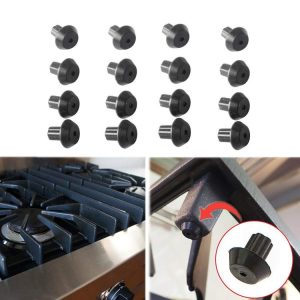 16pcs / Pack WB2K101 Rubber Feet for GE Kenmore Burner Grate Replaces WB02T10461 AP2622260 (Black)