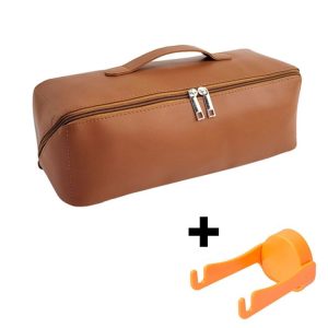 Dyson Hair Dryer Curling Wand Portable Storage Bag, Color: Brown+Hair Dryer Rack