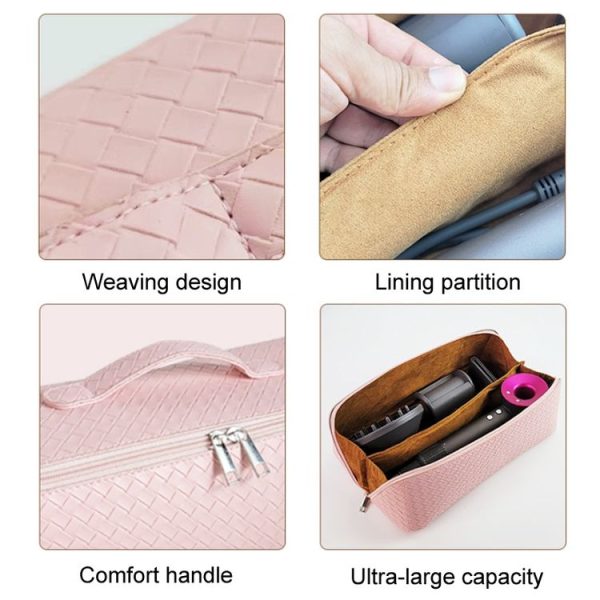 Dyson Hair Dryer Curling Wand Portable Storage Bag, Color: Brown+Hair Dryer Rack - Image 5