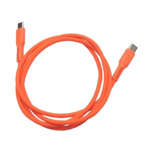 MINIWARE 240W Type-C Anti-Scald Silicone Data Cable Soldering Iron Fast Charging Power Cord, Length: 1m (Orange Red)