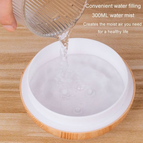 LED Light Aromatherapy Diffuser Home Small Vase Quiet Humidifier Aromatherapy Diffuser 2 In 1 (Dark Wood) - Image 5