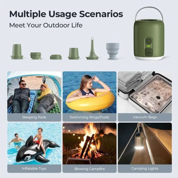 CP-17 Outdoor Multifunctional Camping Light Electric Mini Wireless Air Pump (Black) - Image 4