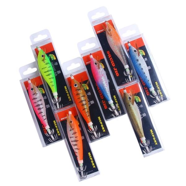 8colors / Set HENGJIA SJ057 Luminous Wooden Shrimp Dummy Bait Squid Hook Hard Bait, Size: 11cm 13.4g - Image 6