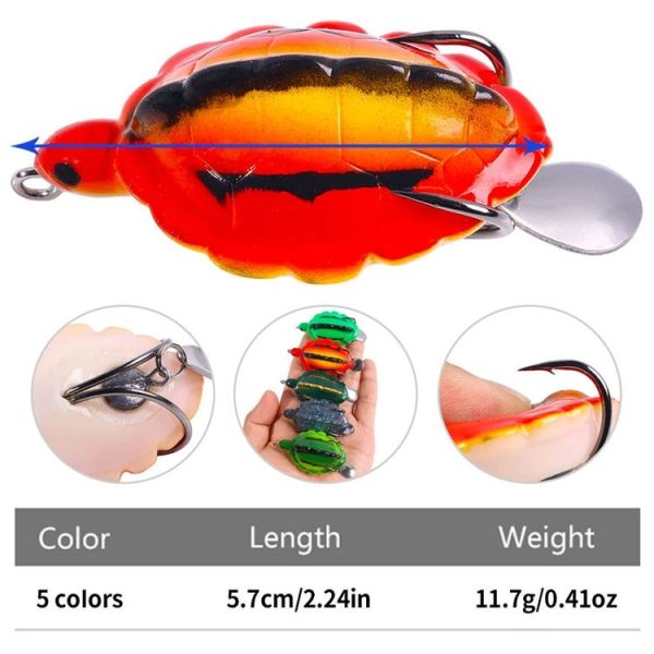 5colors / Set HENGJIA FO016 Lua Thunder Brogue Dummy Bait Turtle Sequins Fishing Bait, Size: 5.7cm 11.7g - Image 3