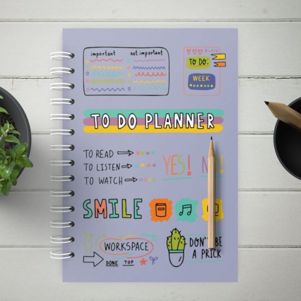 A5 Self-filling Undated Coil Planner Planning Notes Schedule (Purple)