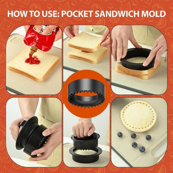 4 In 1 Hamburger Press Patty Maker Slider Stuffed Burgers Sandwich Cutter Color Box Packge - Image 5