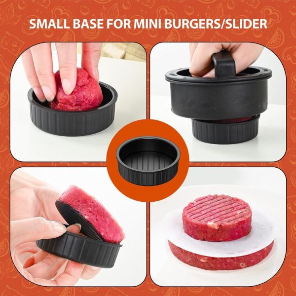 4 In 1 Hamburger Press Patty Maker Slider Stuffed Burgers Sandwich Cutter Color Box Packge - Image 7