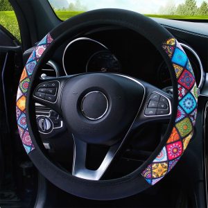 Color-blocked Neoprene Elastic Steering Wheel Cover Without Inner Ring (Random Pattern Delivery)