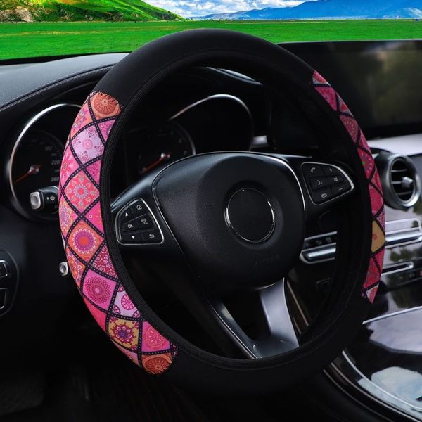 Color-blocked Neoprene Elastic Steering Wheel Cover Without Inner Ring (Random Pattern Delivery) - Image 6