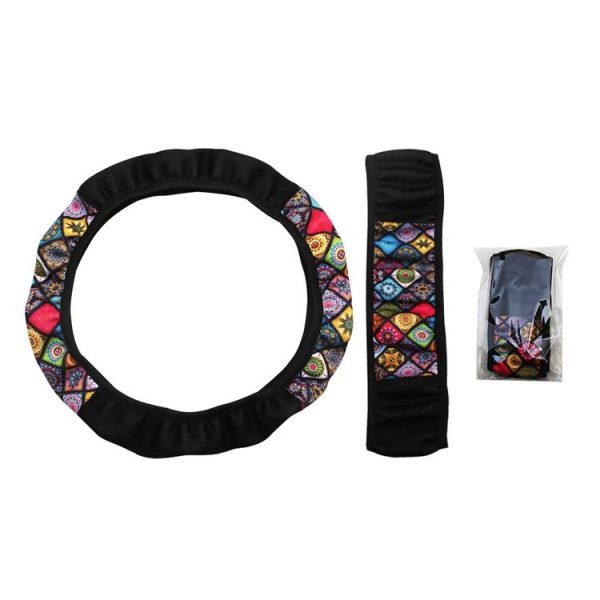 Color-blocked Neoprene Elastic Steering Wheel Cover Without Inner Ring (Random Pattern Delivery) - Image 8