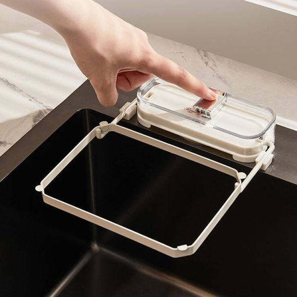 Suction Cup Kitchen Sink Filter Rack Household Draining Holder With Strainer (Silver White) - Image 2