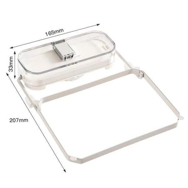 Suction Cup Kitchen Sink Filter Rack Household Draining Holder With Strainer (Silver White) - Image 3