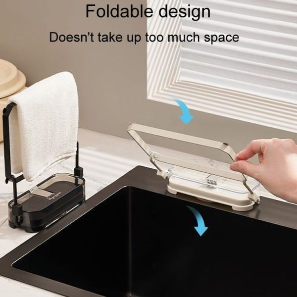 Suction Cup Kitchen Sink Filter Rack Household Draining Holder With Strainer (Silver White) - Image 6