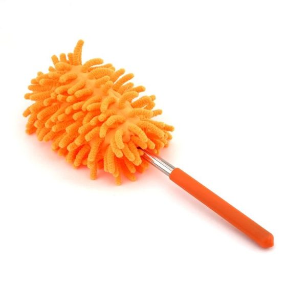 Household Telescopic Extended Stainless Steel Chenille Duster (Random Color Delivery)