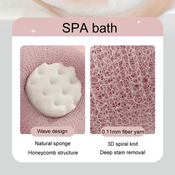 Sunflower Suction Cup Shower Ball Scrubbing Back Bathing Towel (Pink) - Image 6