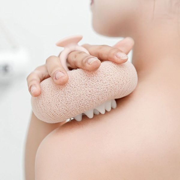 Sunflower Suction Cup Shower Ball Scrubbing Back Bathing Towel (Pink) - Image 7