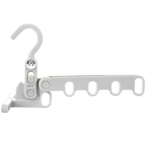 Foldable 5-Hole Clothes Hanging Rack Traveling Portable Clothing Hooks (White)