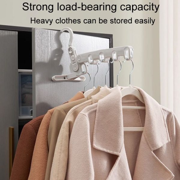 Foldable 5-Hole Clothes Hanging Rack Traveling Portable Clothing Hooks (White) - Image 5