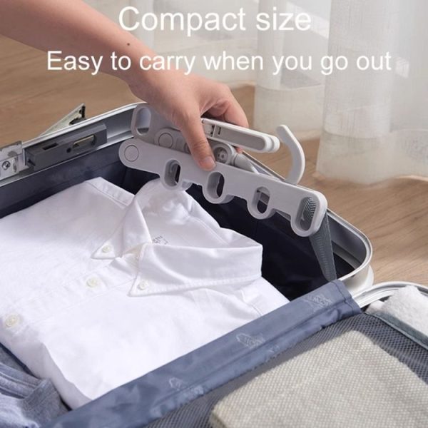 Foldable 5-Hole Clothes Hanging Rack Traveling Portable Clothing Hooks (White) - Image 6