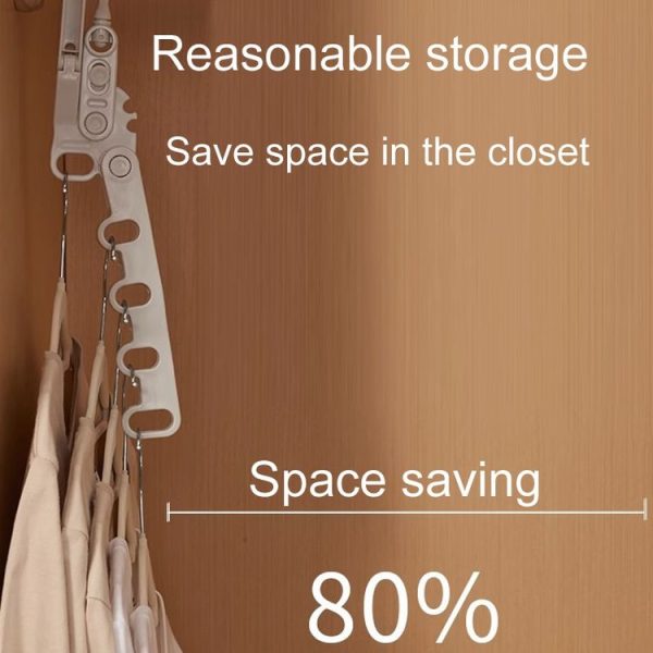 Foldable 5-Hole Clothes Hanging Rack Traveling Portable Clothing Hooks (White) - Image 7