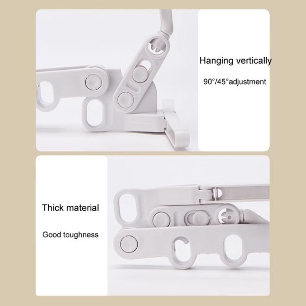 Foldable 5-Hole Clothes Hanging Rack Traveling Portable Clothing Hooks (White) - Image 8