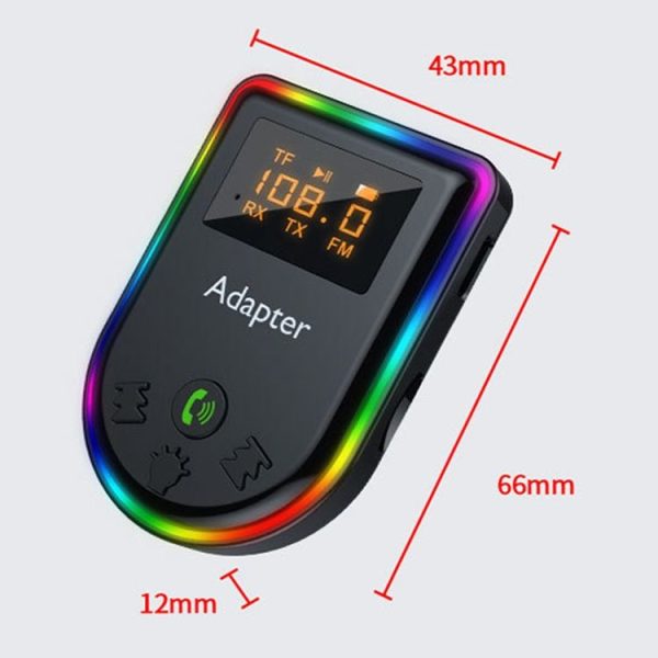 Q7 LED Digital Display Car Bluetooth Receiver HIFI Sound Quality Wireless Audio Adapter - Image 2