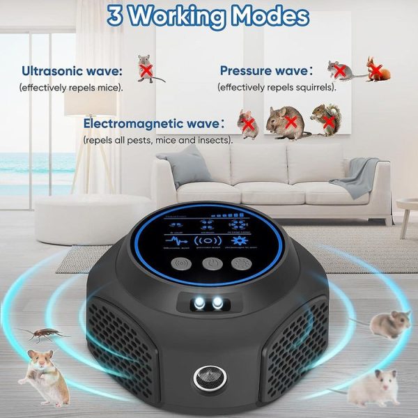 219 Intelligent Ultrasonic Multi-dimensional Frequency Conversion Home Indoor Mouse Repeller (Black) - Image 4