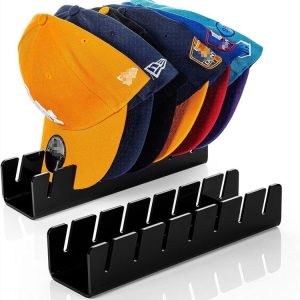 Acrylic Baseball Cap Holder Can Store 7 Baseball Caps (Black)