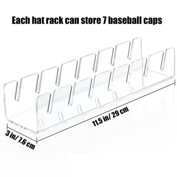 Acrylic Baseball Cap Holder Can Store 7 Baseball Caps (Black) - Image 3