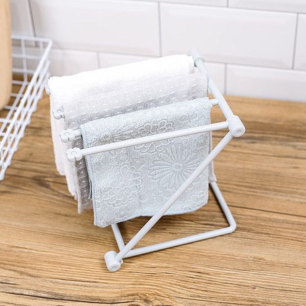 Foldable Rag Storage Rack Kitchen Countertop Dishcloth Hanging Rack Cup Drainer Holder (Pink) - Image 9