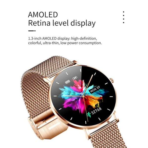 T8 1.3-inch Heart Rate / Blood Pressure / Blood Oxygen Monitoring Bluetooth Smart Watch, Color: Gold - Image 3