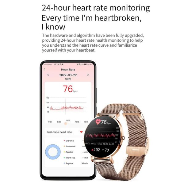T8 1.3-inch Heart Rate / Blood Pressure / Blood Oxygen Monitoring Bluetooth Smart Watch, Color: Gold - Image 7
