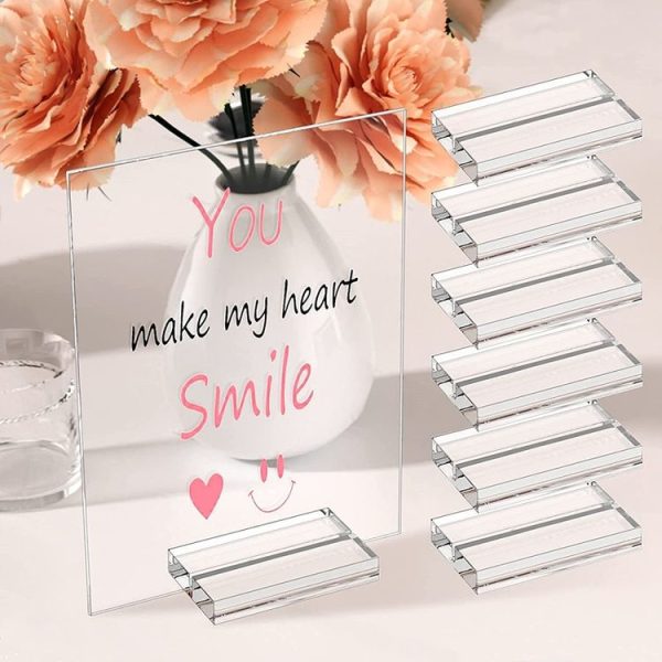 Acrylic Place Card Holders Table Numbers Postcard Picture Display Stand 50x30x10mm - Image 2
