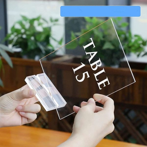 Acrylic Place Card Holders Table Numbers Postcard Picture Display Stand 50x30x10mm - Image 5