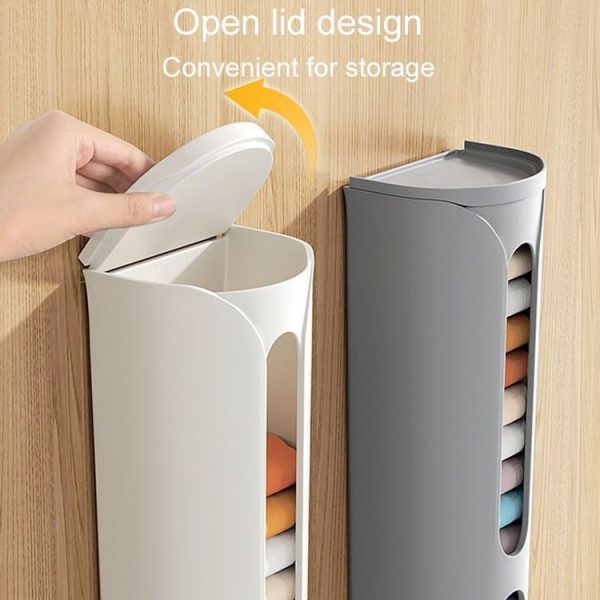Free Punching Wall Mounted Panty Organizer Household Sock Storage Stand (Blue) - Image 4
