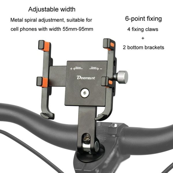 DEEMOUNT BG093B Road Bicycle Cell Phone Bracket 6 Claw Aluminum Handlebar Cover Fixed Navigation Holder (Red) - Image 7