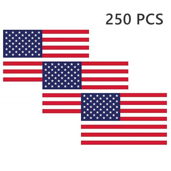 250pcs / Roll 1.22 x 2 Inch American Flag Sticker Self-adhesive Decorative Sticker (Colorful) - Image 2
