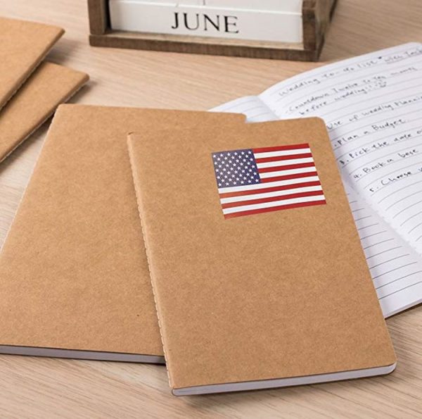 250pcs / Roll 1.22 x 2 Inch American Flag Sticker Self-adhesive Decorative Sticker (Colorful) - Image 4