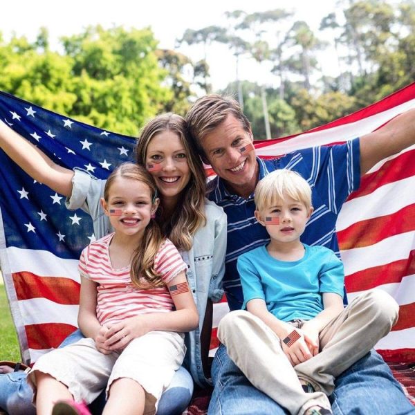 250pcs / Roll 1.22 x 2 Inch American Flag Sticker Self-adhesive Decorative Sticker (Colorful) - Image 5