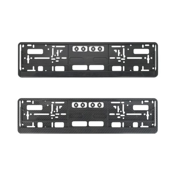 European Standard Single-strip Plastic License Plate Frame, Specification: Black - Image 2