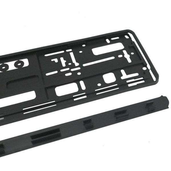 European Standard Single-strip Plastic License Plate Frame, Specification: Black - Image 4