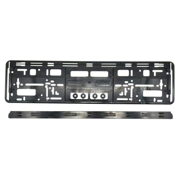 European Standard Single-strip Plastic License Plate Frame, Specification: Black - Image 6