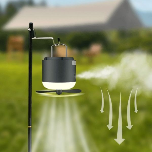 Outdoor Camping Tent Hanging Ambient Light Magnetic Spray Humidification Fan (Khaki) - Image 12
