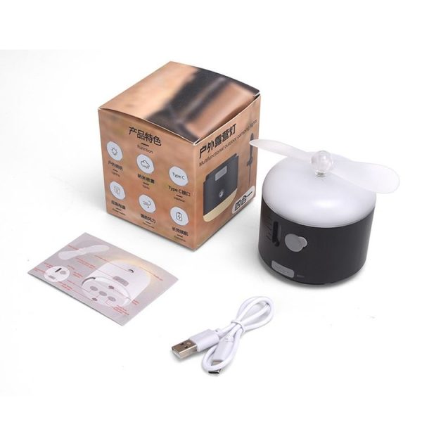 Outdoor Camping Tent Hanging Ambient Light Magnetic Spray Humidification Fan (Khaki) - Image 4
