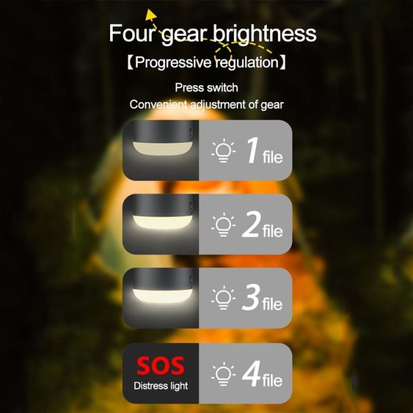 Outdoor Camping Tent Hanging Ambient Light Magnetic Spray Humidification Fan (Khaki) - Image 7