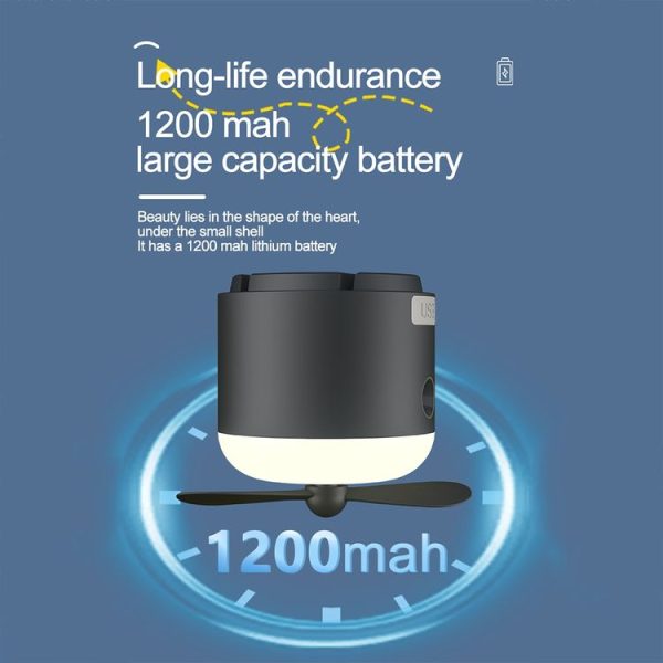 Outdoor Camping Tent Hanging Ambient Light Magnetic Spray Humidification Fan (Khaki) - Image 8