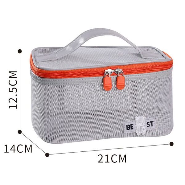 BeiLian Tote Mesh Large Capacity Travel Storage Bag Beach Quick Dry Toiletries Bag (Black) - Image 4