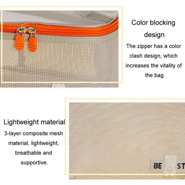 BeiLian Tote Mesh Large Capacity Travel Storage Bag Beach Quick Dry Toiletries Bag (Black) - Image 5