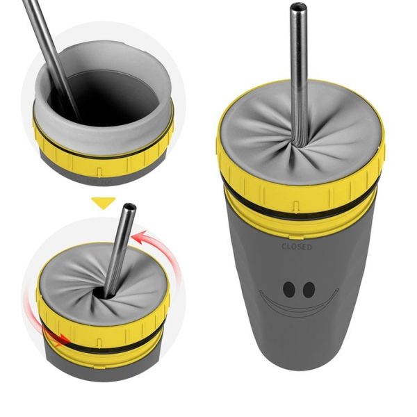 Twizz Cup Without Lid Leak Proof Travel Mug With Straw, Style: Yellow Santa Claus - Image 2